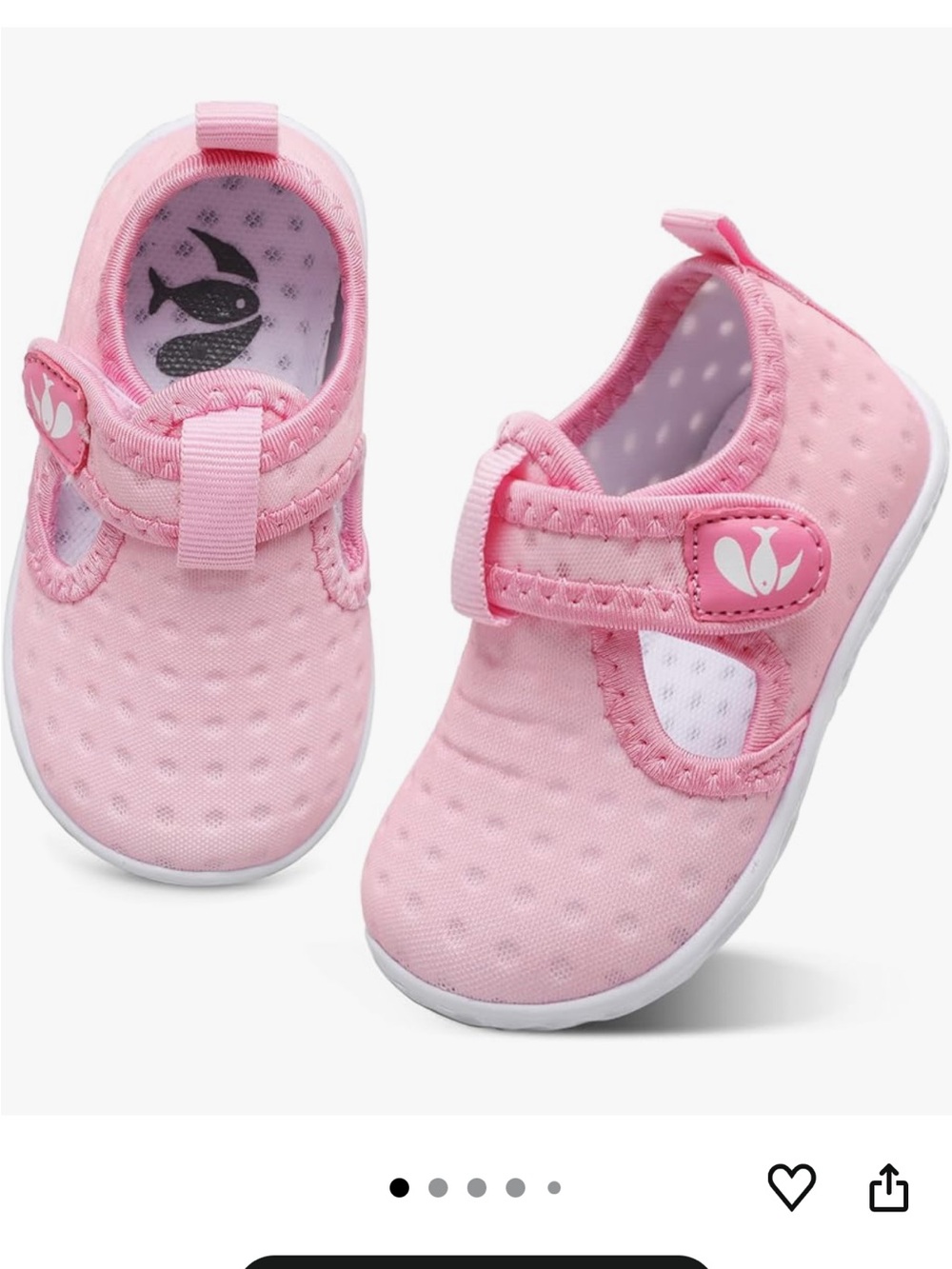 Water Shoes Pink Mary with Hook-and-Loop Strap NWT
